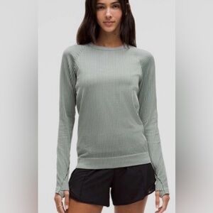 lululemon athletica Dark Forest/Jade Ribbed Long Sleeve Pullover
